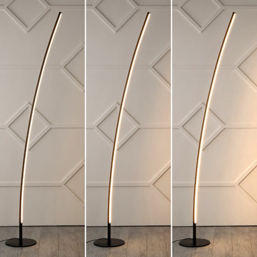Malthe 71" Modern Contemporary Aluminum/Iron Arc Integrated LED Floor Lamp - JONATHAN Y